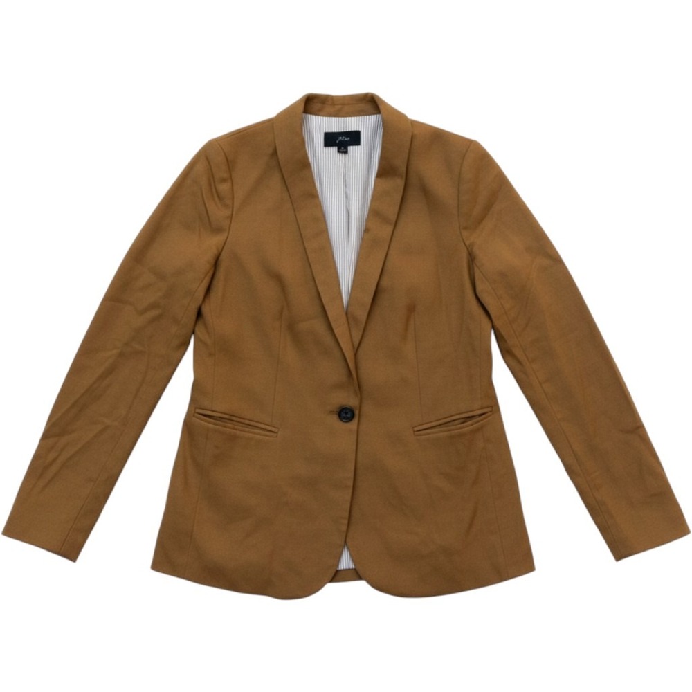 J.Crew Parke Blazer Wool Flannel Single Button Camel Brown Womens Size 4